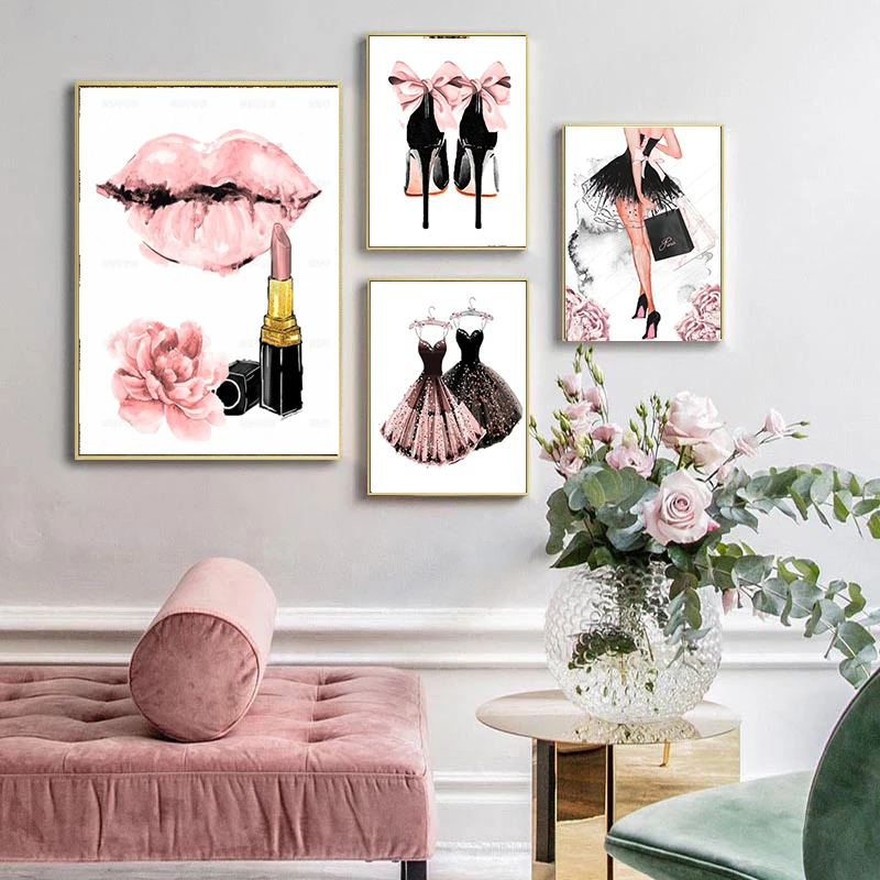 Framed Girl Lipstick Floral Makeup Canvas Painting Perfume High Heels Posters Prints Fashion Shop Home Wall Decor Christmas Gift 
Framed Girl Lipstick Floral Makeup Canvas Painting Perfume High Heels Posters Prints Fashion Shop Home Wall Decor Christmas Gift