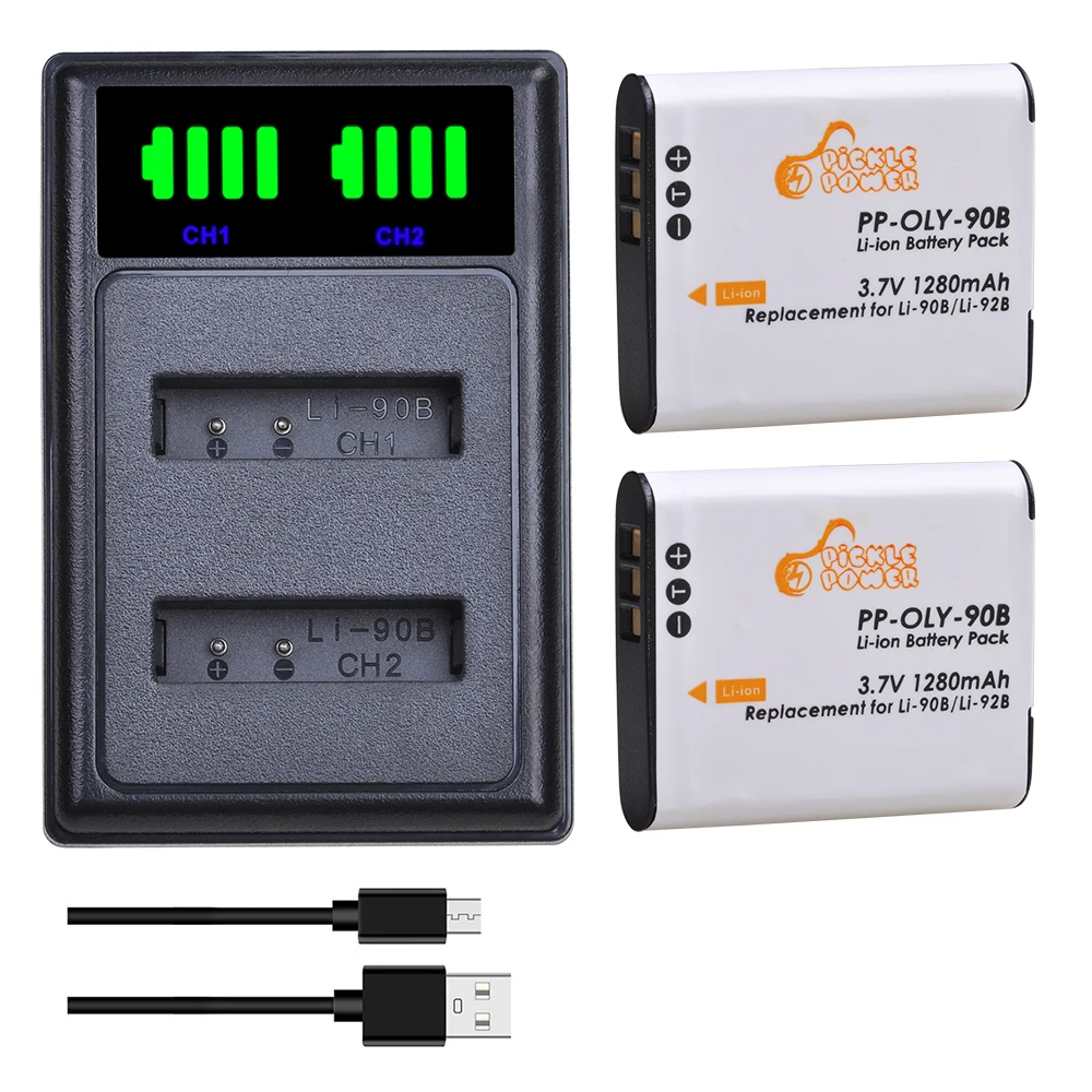 1280mAh Li 90B Li-92B Battery + Charger for Olympus Tough TG-6 TG-5 TG-Tracker SH-1 SH-2 SP-100 IHS TG-1 TG-2.
1280mAh Li 90B Li-92B Battery + Charger for Olympus Tough TG-6 TG-5 TG-Tracker SH-1 SH-2 SP-100 IHS TG-1 TG-2.