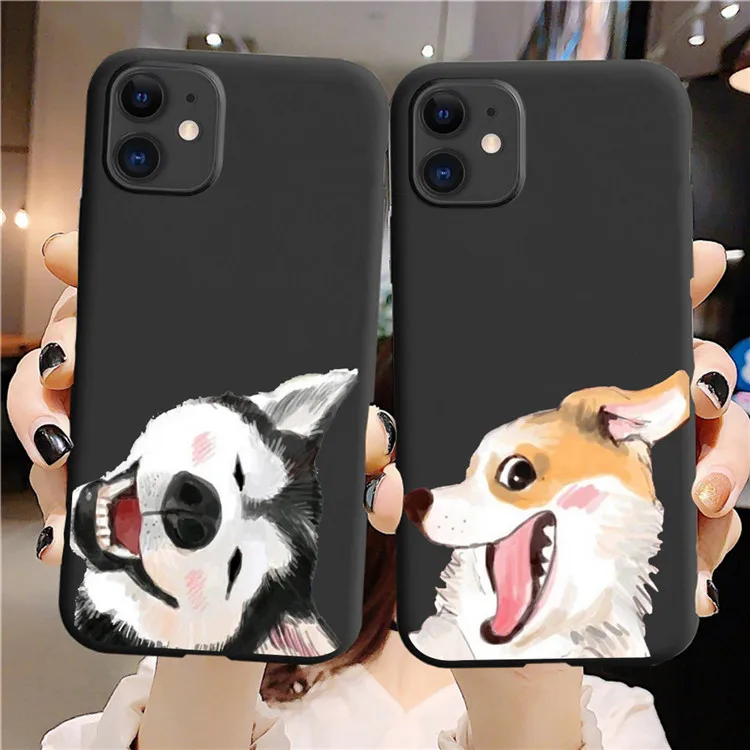 Забавный милый чехол с собаками Хаски для iPhone 11 pro XR 7 Plus XS 10 силиконовый телефона 6S