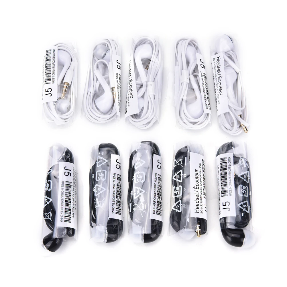 

5pcs/lot In-ear Earphones Headphones J5 Headsets Hands-free with Mic For Samsung HTC Xiaomi Phones