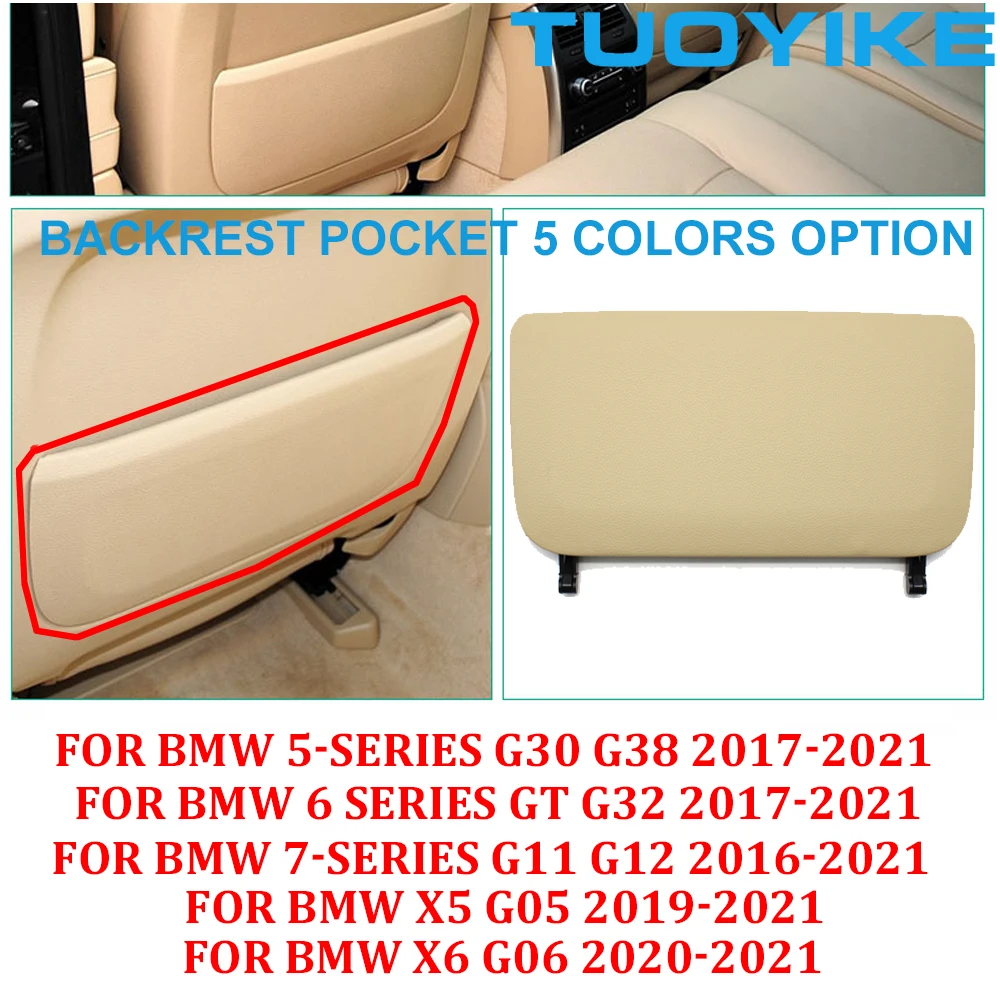 5 Colors Car Seat Backrest Leather Pocket Cover Replacement For BMW 5 / 6 / 7-Series X5 X6 G30 G38 G32 G11 G12 G05 G06 2016-2021
5 Colors Car Seat Backrest Leather Pocket Cover Replacement For BMW 5 / 6 / 7-Series X5 X6 G30 G38 G32 G11 G12 G05 G06 2016-2021