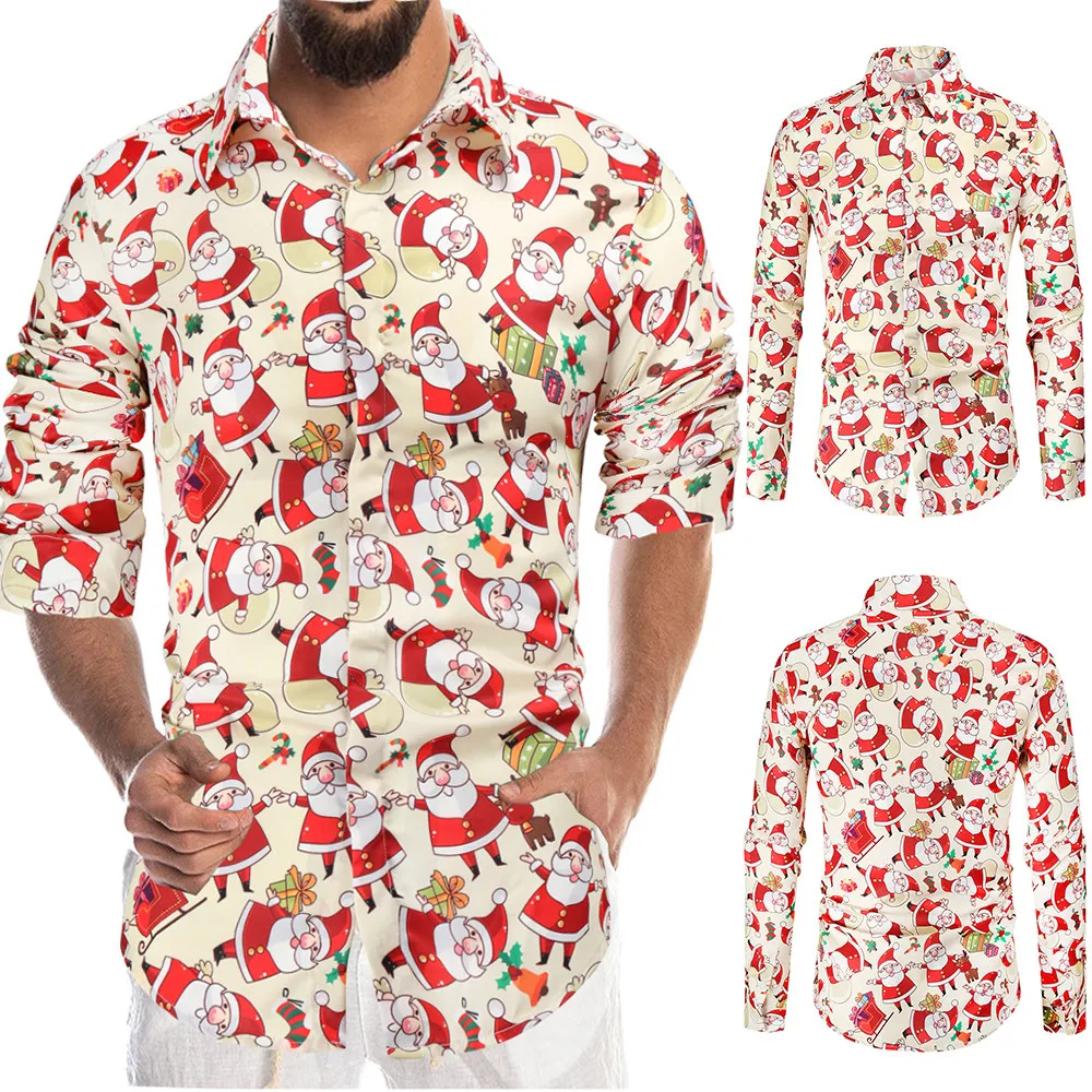 Mens 3D Christmas Shits Santa Claus Printed Long Sleeve Fancy Shirt Button Ugly Shirt Funny Clothes Camisa Masculina
Mens 3D Christmas Shits Santa Claus Printed Long Sleeve Fancy Shirt Button Ugly Shirt Funny Clothes Camisa Masculina