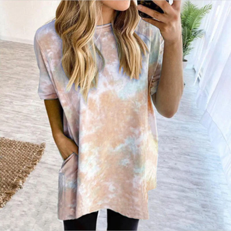 2021 Summer Hot Sale Short Sleeve Loose Gradient Color Printing Casual Round Neck Pullover Ladies Dress
2021 Summer Hot Sale Short Sleeve Loose Gradient Color Printing Casual Round Neck Pullover Ladies Dress