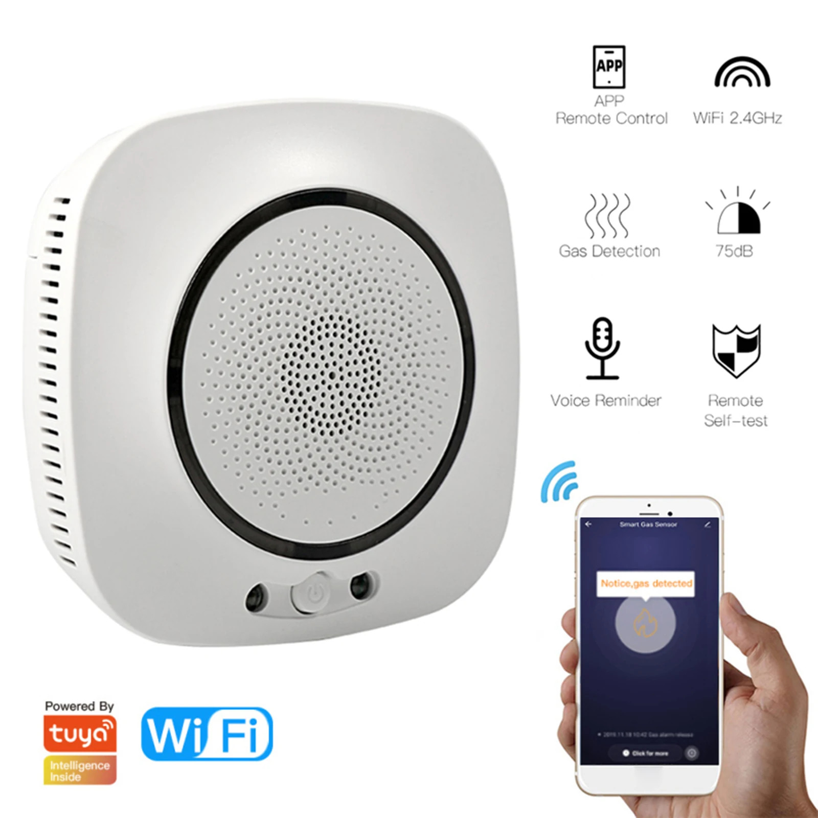 Wifi Carbon Monoxide Detector Wifi Smoke Sensor Security Alarm System 75dB Sound Warning SmartLife Tuya APP Remote Control
Wifi Carbon Monoxide Detector Wifi Smoke Sensor Security Alarm System 75dB Sound Warning SmartLife Tuya APP Remote Control