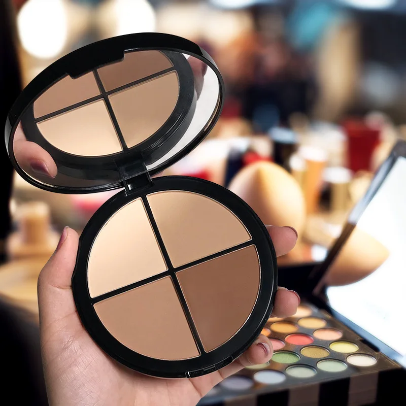 

Three-Dimensional V Face Four-Color Beauty Powder Highlight Beauty Makeup Contour Compact Concealer Concealer Powder