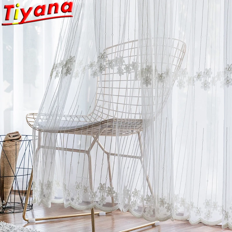 Small Flowers Embroidery Tulle Curtains for Living Room American Country Vertical Stripe Window Drapes for Kitchen Balcony #VT
Small Flowers Embroidery Tulle Curtains for Living Room American Country Vertical Stripe Window Drapes for Kitchen Balcony #VT