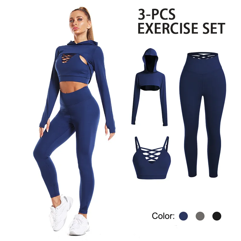 Popular Autumn Long Sleeves Crop Top 3pcs Woman Sports Bra With Hip Lift Seamless Leggings Workout Clothes Set For Yoga
Popular Autumn Long Sleeves Crop Top 3pcs Woman Sports Bra With Hip Lift Seamless Leggings Workout Clothes Set For Yoga