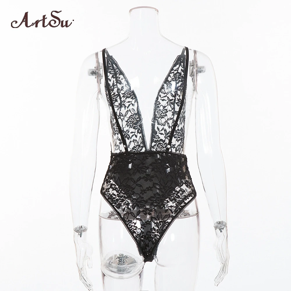 ArtSu Women Bodysuits Lace Sexy Hollow Out Deep V-Neck Strap Playsuit White Female Rompers Overalls Fitness Bodies 61226
ArtSu Women Bodysuits Lace Sexy Hollow Out Deep V-Neck Strap Playsuit White Female Rompers Overalls Fitness Bodies 61226