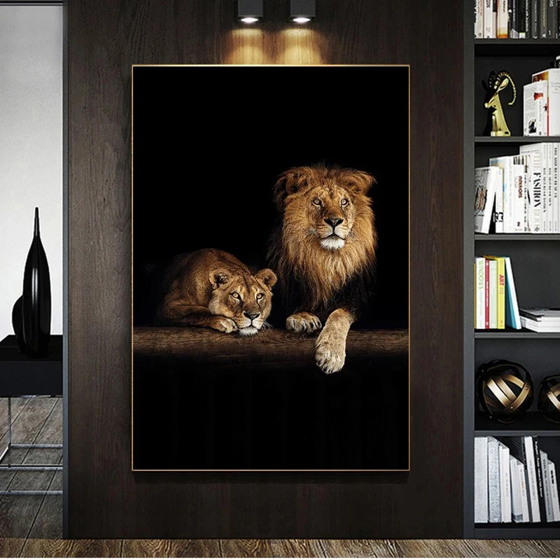 Animals in the Dark Canvas Painting African Wild Lion Family Poster and Print Wall Art Picture for Living Room Wall Decor Cuadro
Animals in the Dark Canvas Painting African Wild Lion Family Poster and Print Wall Art Picture for Living Room Wall Decor Cuadro