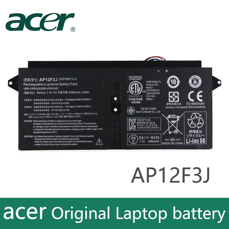 Оригинальный аккумулятор для ноутбука Acer Aspire ультрабук 13 3 дюйма S7 391 2ICP3/65/114 2 AP12F3J