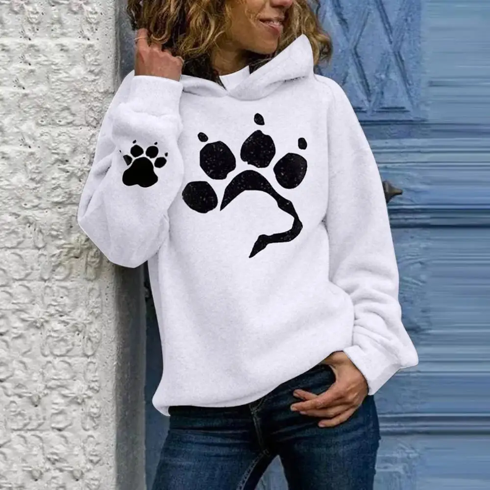 Dog paw Print Women's Hoodies Lightweight Long Sleeve Casual Pullover Hooded Autumn Winter Women Sweatshirt Casual 2021 
Dog paw Print Women's Hoodies Lightweight Long Sleeve Casual Pullover Hooded Autumn Winter Women Sweatshirt Casual 2021