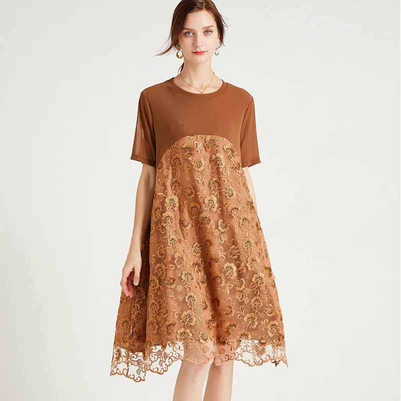 Woman Loose Embroidery Patchwork Summer Dress Clothing Lady Black Floral Beach Party Elegant Fashion Dresses 4xl
Woman Loose Embroidery Patchwork Summer Dress Clothing Lady Black Floral Beach Party Elegant Fashion Dresses 4xl