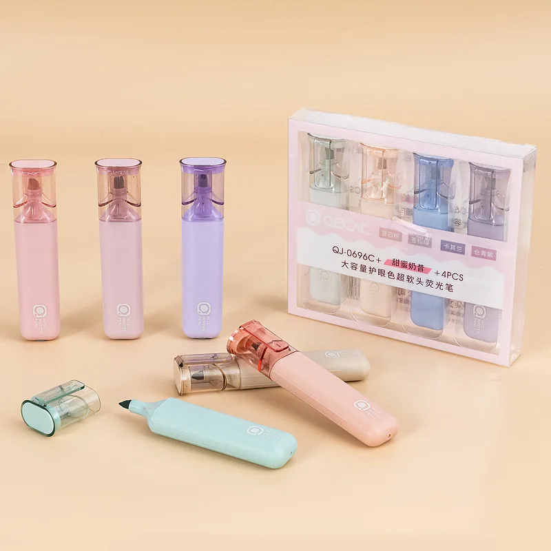 4 Colors Set Soft Tip Highlighter Hand Account Marker Student School Stationery Girl Kawaii Art Drawing Thick Color Highlighters
4 Colors Set Soft Tip Highlighter Hand Account Marker Student School Stationery Girl Kawaii Art Drawing Thick Color Highlighters