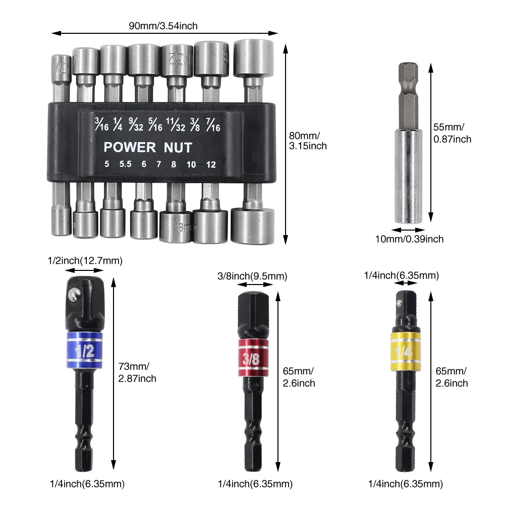 18pcs/set Driver Sleeve With Connecting Rod Anti Slip Hexagon Handle Socket Wrench Hexagonal Shank Electric Drill Set Power tool
18pcs/set Driver Sleeve With Connecting Rod Anti Slip Hexagon Handle Socket Wrench Hexagonal Shank Electric Drill Set Power tool