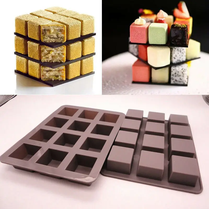 New 12 Cavity Cube Square Shape Silicone Mold for Cake Decorating Tools DIY Dessert Cake Moulds For Kitchen Baking
New 12 Cavity Cube Square Shape Silicone Mold for Cake Decorating Tools DIY Dessert Cake Moulds For Kitchen Baking