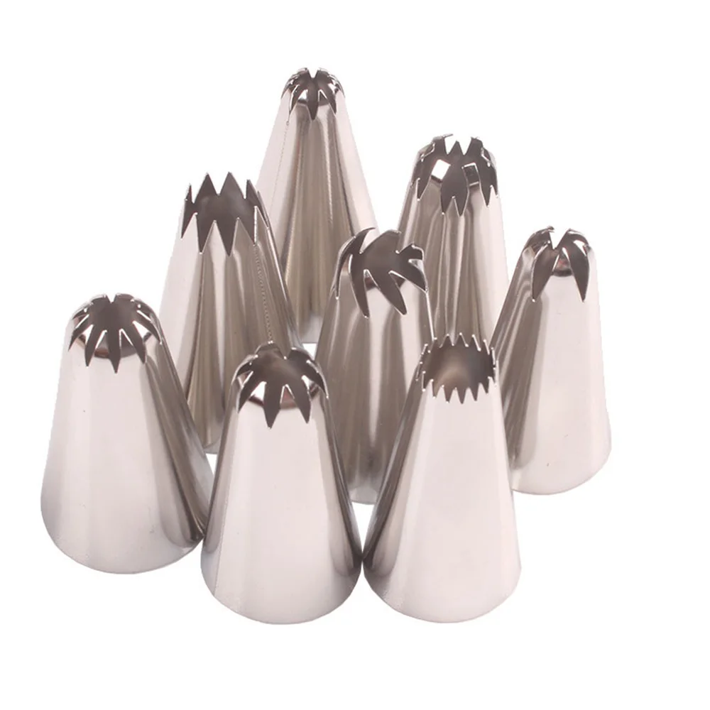 8Pcs Big Size Russian Pastry Icing Piping Nozzles Stainless Steel Decorating Tip Cake Cupcake Rose Accessories
8Pcs Big Size Russian Pastry Icing Piping Nozzles Stainless Steel Decorating Tip Cake Cupcake Rose Accessories
