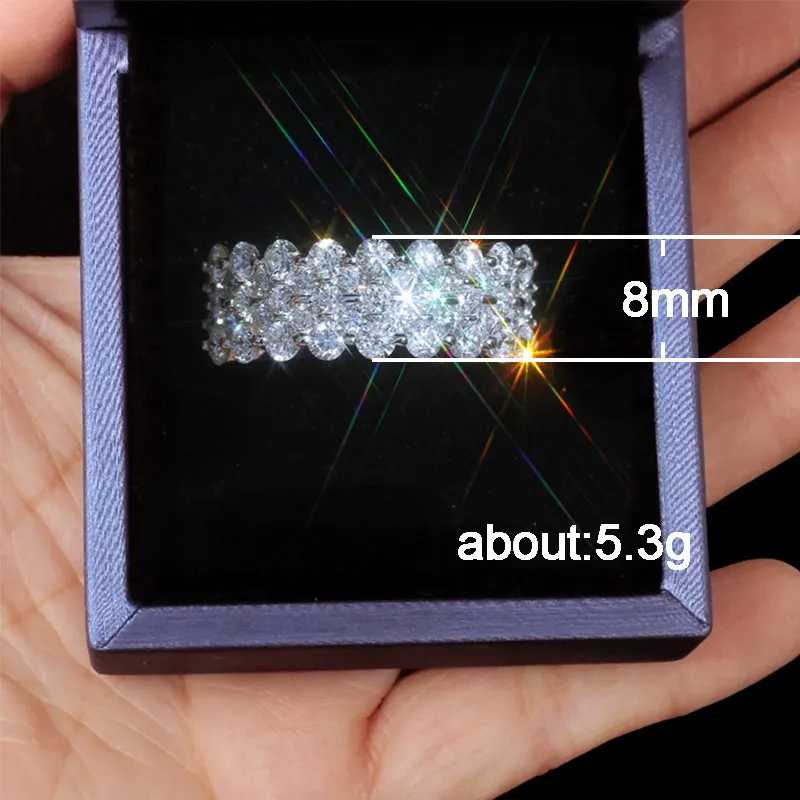 Women Ring Korean Double Row Half Set Crystal Zircon Ring High-quality Anniversary Party Set Fashionable Female Trend Jewelry
Women Ring Korean Double Row Half Set Crystal Zircon Ring High-quality Anniversary Party Set Fashionable Female Trend Jewelry