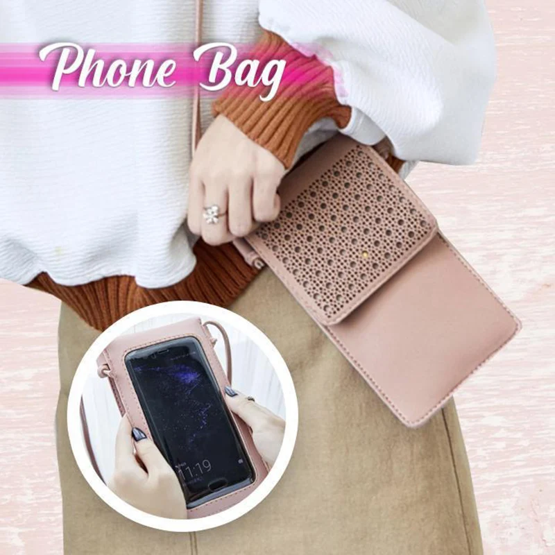 Cross Body Mobile Phone Bag Touching Screen Clear Window Mini Purse Cell Phone Bag Pouch A66
Cross Body Mobile Phone Bag Touching Screen Clear Window Mini Purse Cell Phone Bag Pouch A66