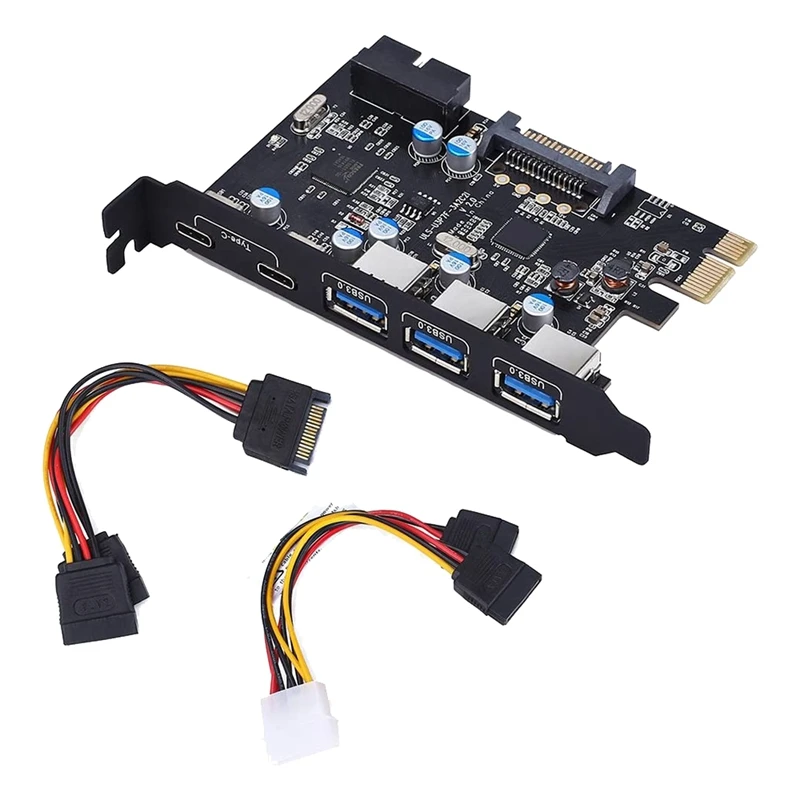 PCI-E To USB 3.0 C + A 5-Port PCI Express Card And 15-Pin Power Connector, Expand Another Two USB 3.0 Ports
PCI-E To USB 3.0 C + A 5-Port PCI Express Card And 15-Pin Power Connector, Expand Another Two USB 3.0 Ports