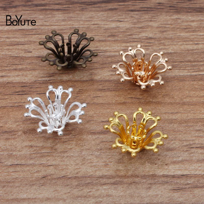 

BoYuTe (50 Pieces/Lot) 17MM Metal Brass Filigree Flower Supply Diy Handmade Jewelry Materials