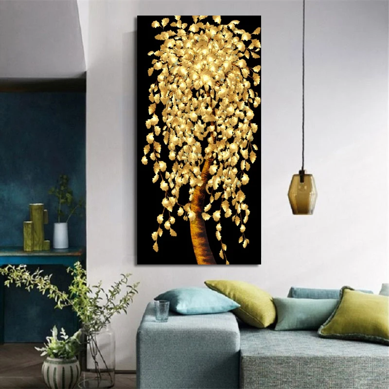 Abstract Golden Leaves and Money Tree and Oil Painting on Canvas Posters Prints Wall Art Pictures for Living Room Decor
Abstract Golden Leaves and Money Tree and Oil Painting on Canvas Posters Prints Wall Art Pictures for Living Room Decor