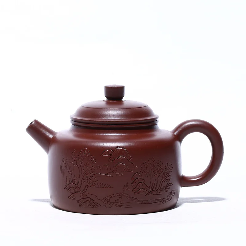 

Фиолетовый Zhuni Shanshui немецкий чайник Zisha чайник Исин ручной работы горшок кунг-фу чайная фиолетовая глина Посуда для питья зеленый