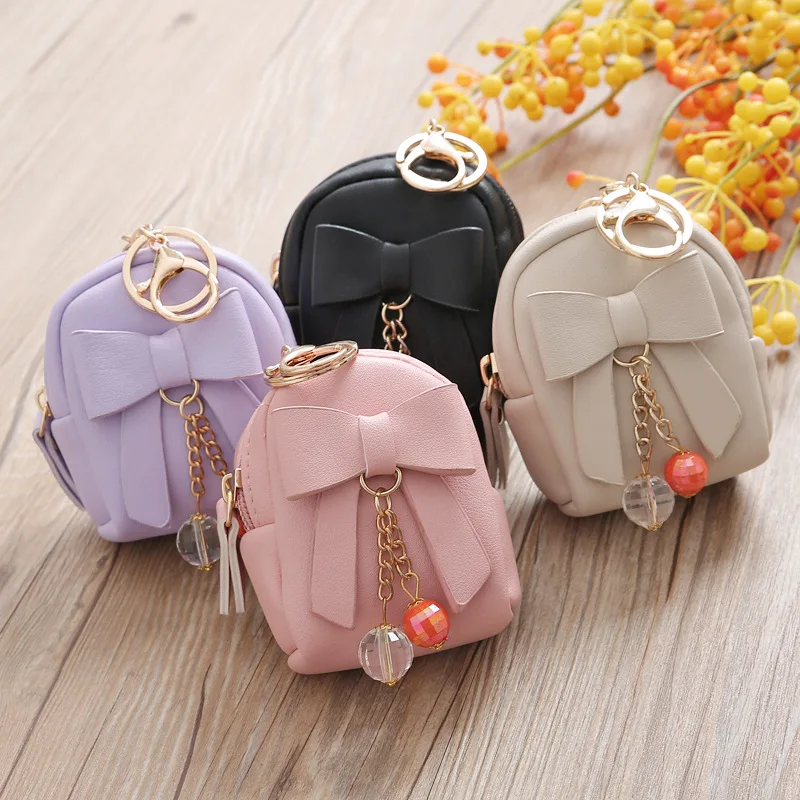 Ladies Key Case Wallet Korean Style Small Schoolbag Bow Pendant Female Zipper Coin Purse Mini Coin Holder Credit Card Bag
Ladies Key Case Wallet Korean Style Small Schoolbag Bow Pendant Female Zipper Coin Purse Mini Coin Holder Credit Card Bag