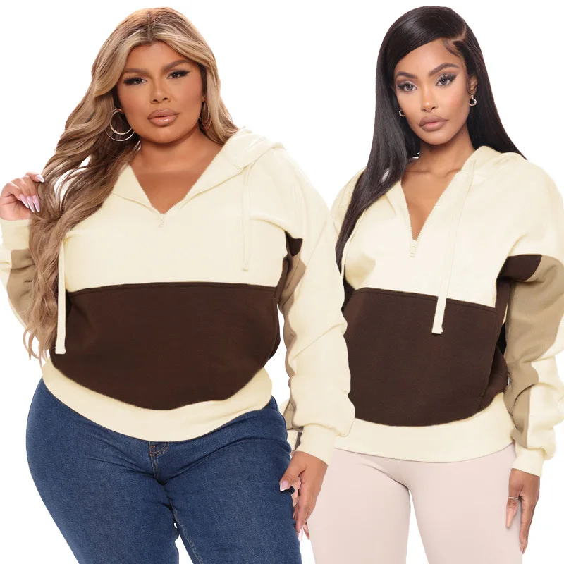 Fashion Contrast Color Patchwork 2022 New Arrivals Casual Plus Size Women Sweatshirts Drawstring Full Sleeve Loose Hoodies
Fashion Contrast Color Patchwork 2022 New Arrivals Casual Plus Size Women Sweatshirts Drawstring Full Sleeve Loose Hoodies