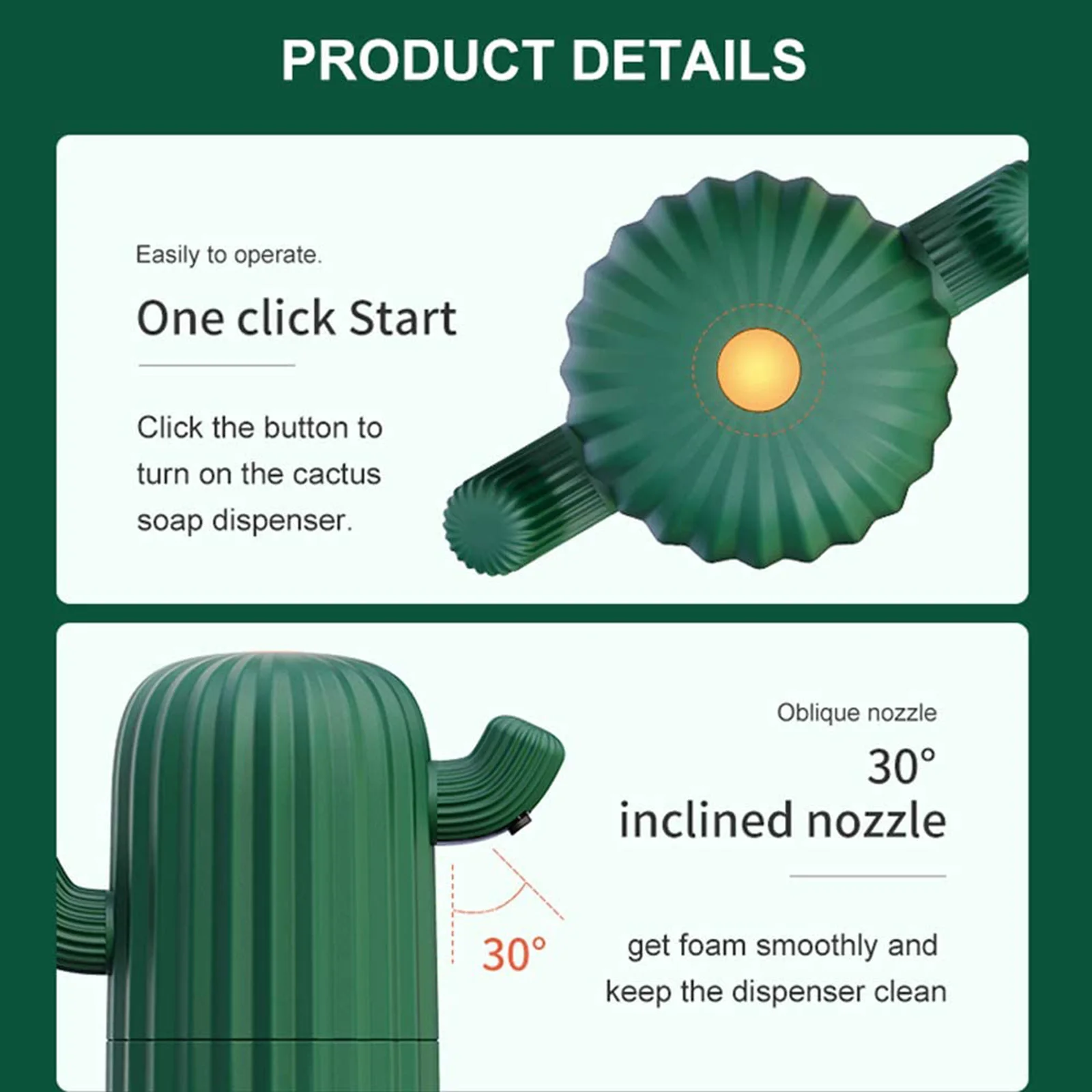 Cactus Automatic Sensor Hand Sanitizer Dispenser Soap Kitchen Toilet Bathroom Waterproof Infrared Non-Contact Type | Обустройство