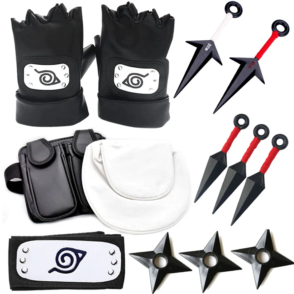 Naruto Weapons Ninja Bag Kunai Headband Gloves Shuriken Cosplay Itachi Anime Figure Prop Apparel Accessories Set Cool Kids Toys
Naruto Weapons Ninja Bag Kunai Headband Gloves Shuriken Cosplay Itachi Anime Figure Prop Apparel Accessories Set Cool Kids Toys