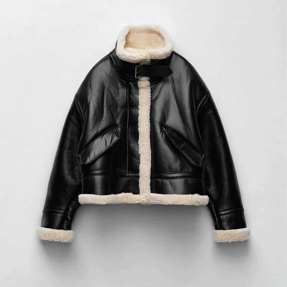 Za Women jacket 2021 Autumn Fashion Fleece imitation leather Jacket Coat Vintage Long Sleeve Female Outerwear Chic Tops
Za Women jacket 2021 Autumn Fashion Fleece imitation leather Jacket Coat Vintage Long Sleeve Female Outerwear Chic Tops