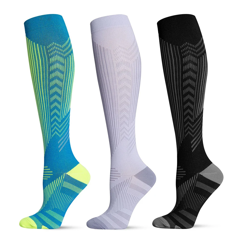 1 Pairs Compression Socks Sports Running Women Men with Reflective Strip Athletic Edema Varicose Circulation Over Knee Socks 
1 Pairs Compression Socks Sports Running Women Men with Reflective Strip Athletic Edema Varicose Circulation Over Knee Socks