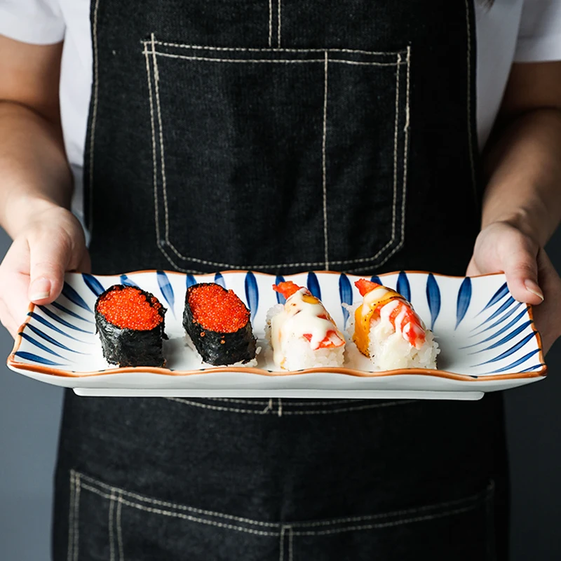 10.8 inch Japanese Dinner Plate Ceramic Sushi Plate Fish Dinner Dishes Rectangle Household Dinnerware
10.8 inch Japanese Dinner Plate Ceramic Sushi Plate Fish Dinner Dishes Rectangle Household Dinnerware