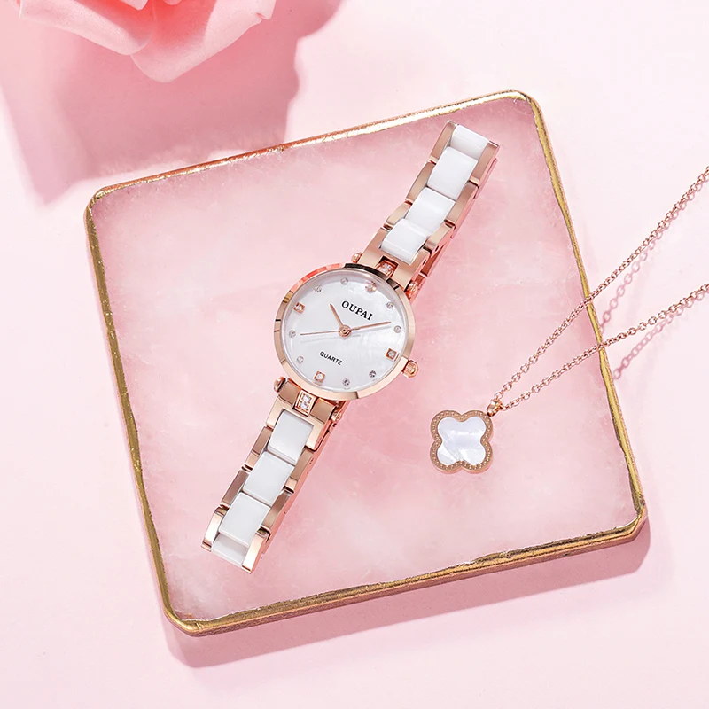 OUPAI 2021 New Arrival Ceramic Watch Lady Luxury Waterproof Small and Exquisite Ultra thin Quartz Dress Watch Women Diamond
OUPAI 2021 New Arrival Ceramic Watch Lady Luxury Waterproof Small and Exquisite Ultra thin Quartz Dress Watch Women Diamond