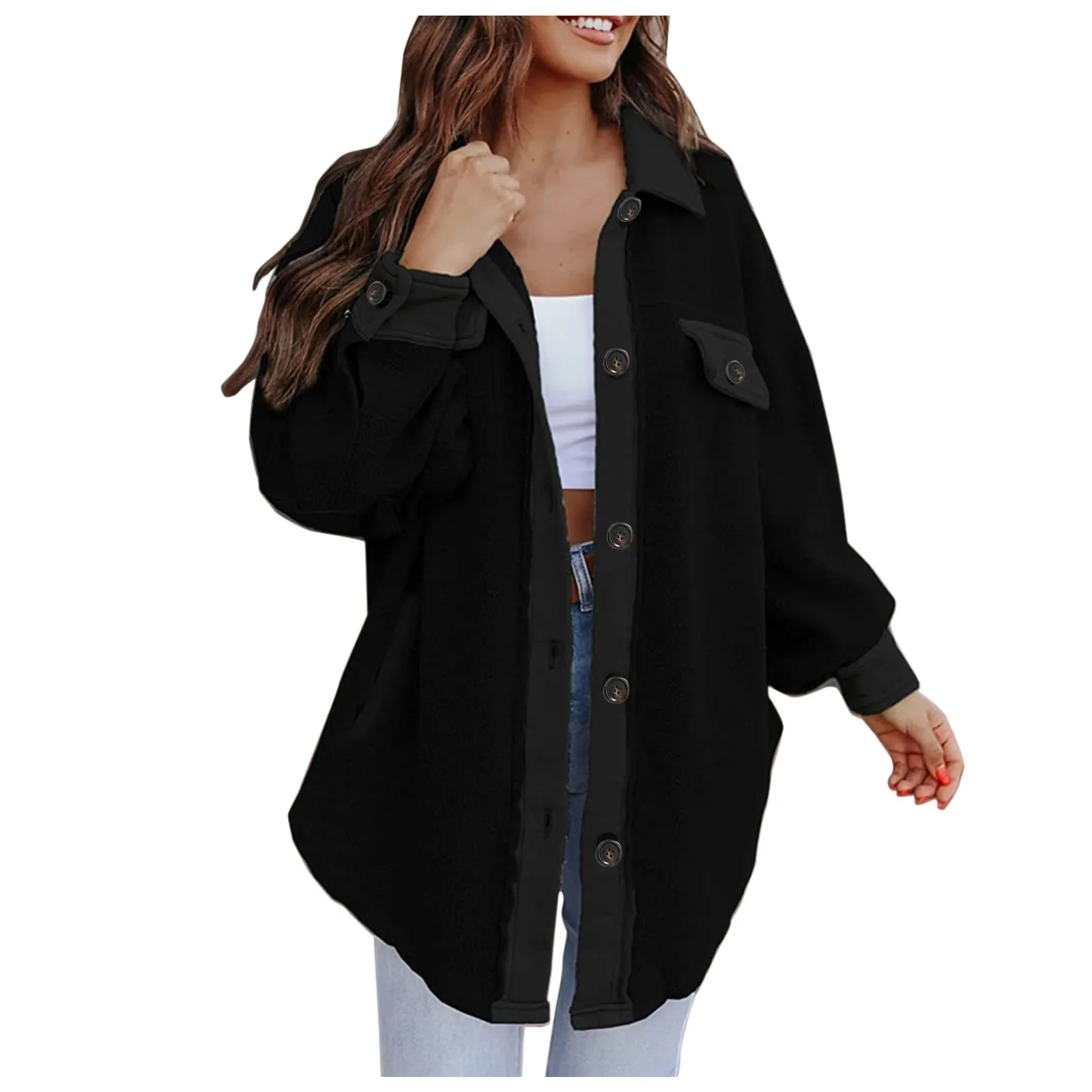 Women's Warm Overcoat Thickened Brushed Button Down Winter Solid Color Long Sleeve Lapel Coat Outwear Jacket with Pockets Jacket
Women's Warm Overcoat Thickened Brushed Button Down Winter Solid Color Long Sleeve Lapel Coat Outwear Jacket with Pockets Jacket