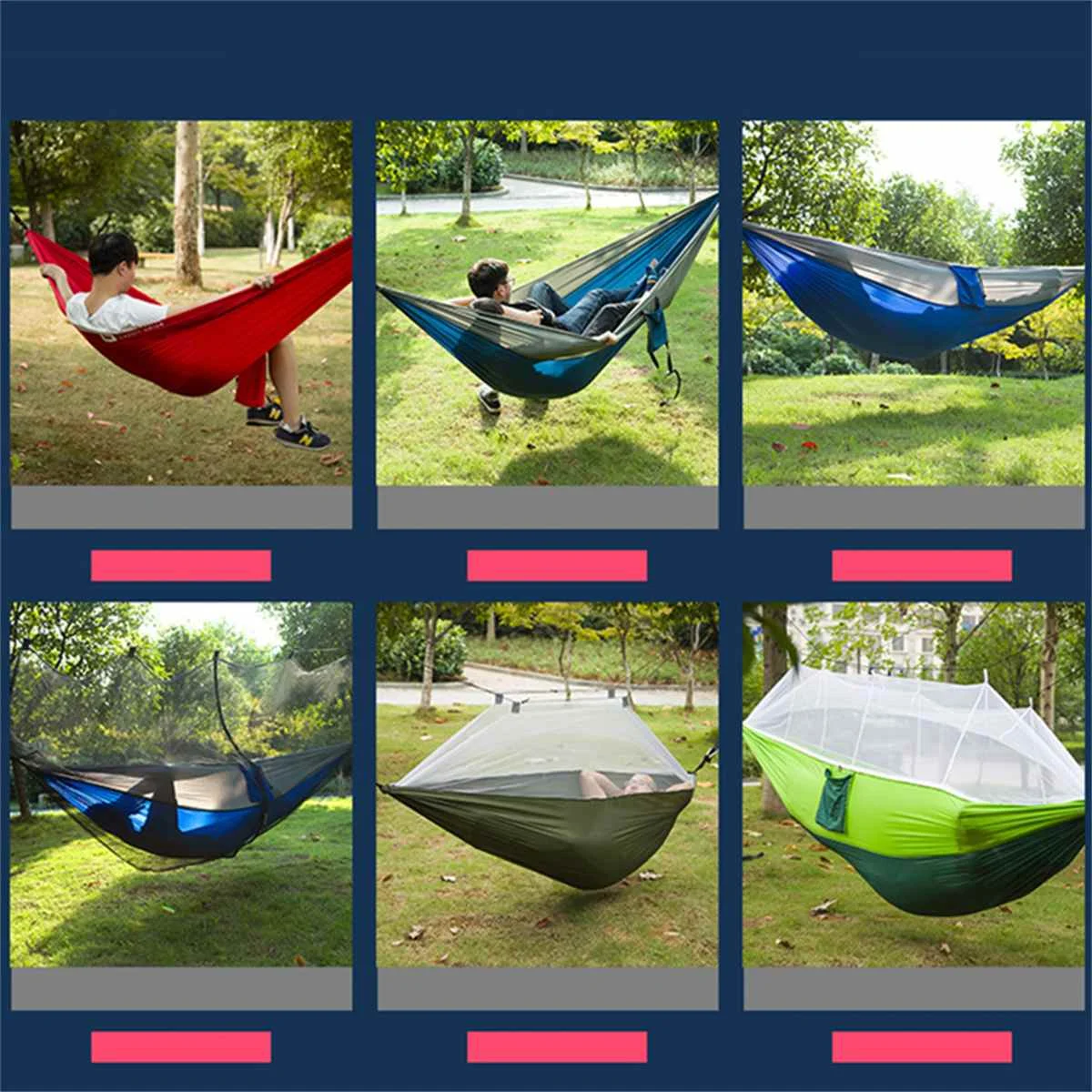 1-2 Person Portable Outdoor Camping Hammock With Mosquito Net High Strength Garden Sleeping Hanging Bed Hunting Sleeping Swing
1-2 Person Portable Outdoor Camping Hammock With Mosquito Net High Strength Garden Sleeping Hanging Bed Hunting Sleeping Swing