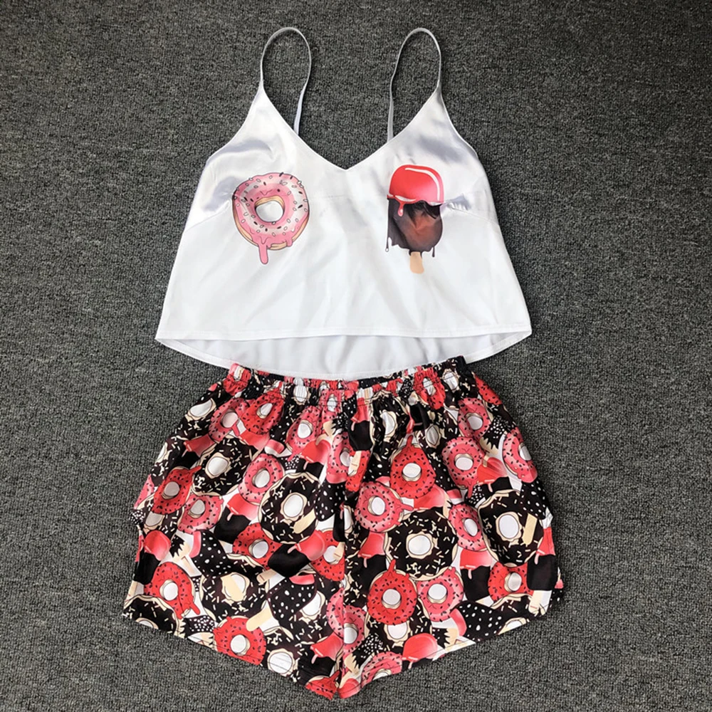 Cute Good Morning Egg Print Pajama Sets Funny Pattern Pajamas for Women Strap Sleeveless Sexy Sleepwear Two Piece High Quality
Cute Good Morning Egg Print Pajama Sets Funny Pattern Pajamas for Women Strap Sleeveless Sexy Sleepwear Two Piece High Quality