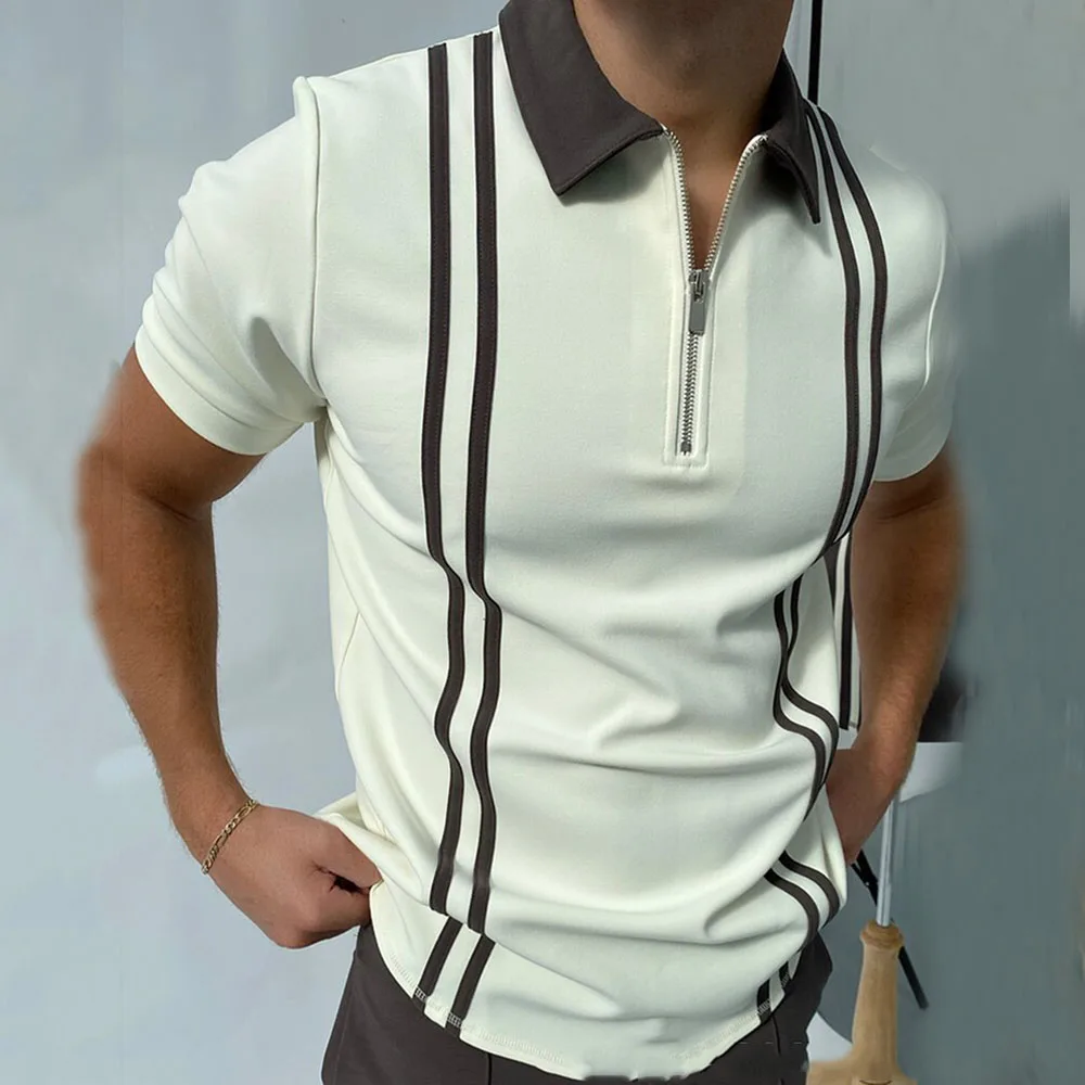 Western Style Fashion Temperament New Polo Shirt 2021 Summer Color Contrast Splicing Zipper Casual POLO Collar Summer
Western Style Fashion Temperament New Polo Shirt 2021 Summer Color Contrast Splicing Zipper Casual POLO Collar Summer