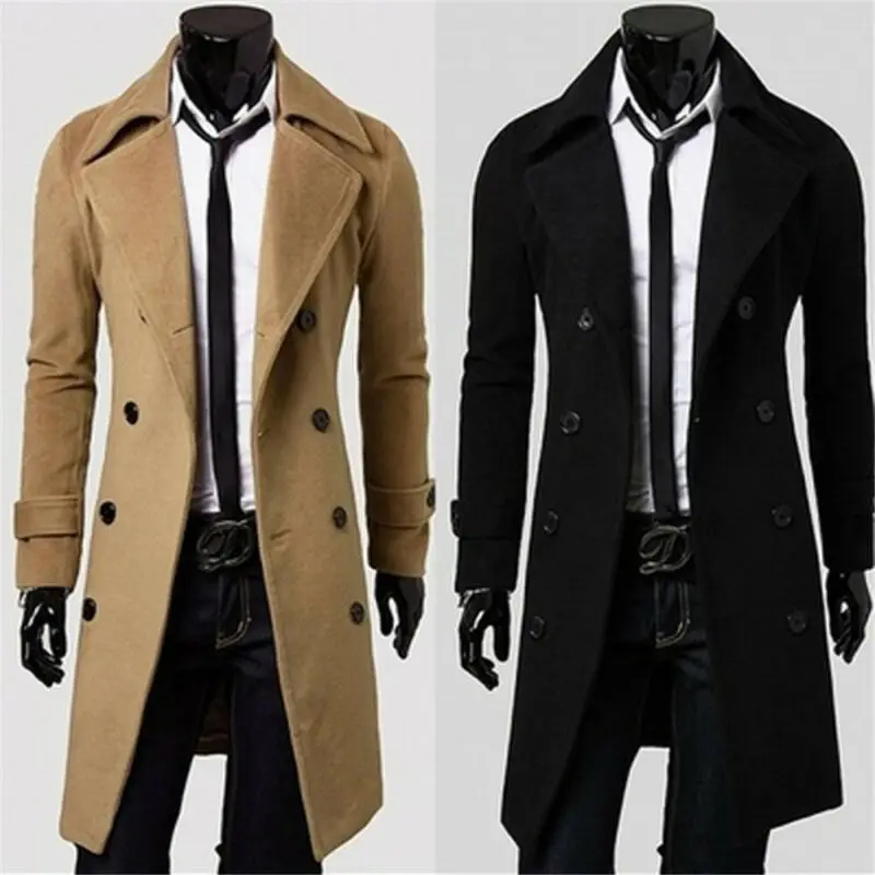 Men's Trench Coat Camel Double-breasted turndown collar Smart Casual Warm Thicken Jacket Woolen Peacoat Long Overcoat Tops
Men's Trench Coat Camel Double-breasted turndown collar Smart Casual Warm Thicken Jacket Woolen Peacoat Long Overcoat Tops