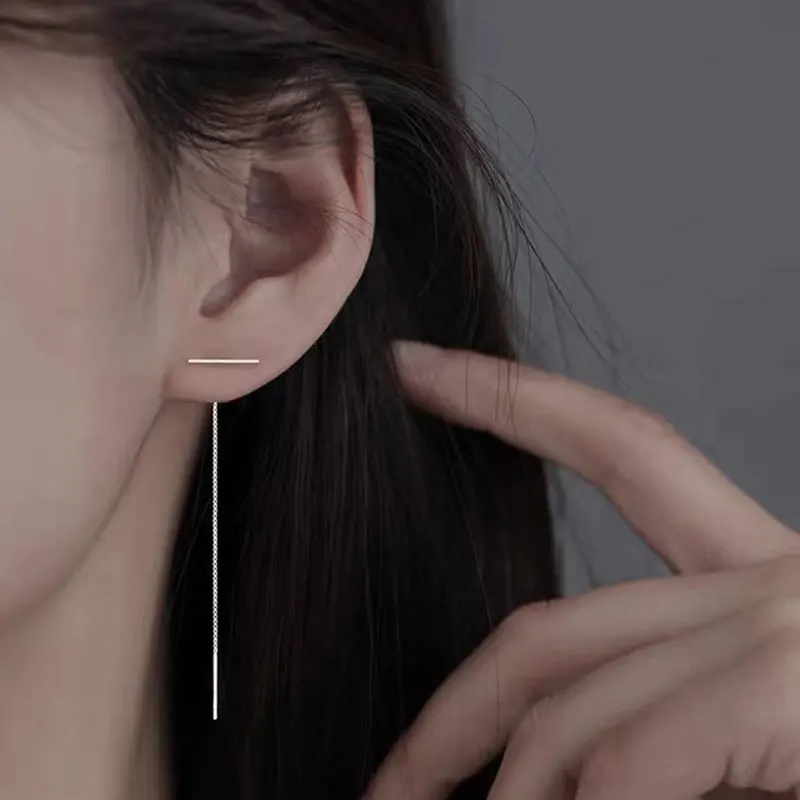 Women's One-Word Long Earrings With Long Temperament T-Shaped Earrings Are Simple and Cool, Made Of Sterling Silver S925.
Women's One-Word Long Earrings With Long Temperament T-Shaped Earrings Are Simple and Cool, Made Of Sterling Silver S925.