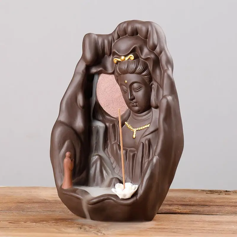 Buddha Backflow Incense Burner Ceramic Guanyin Sculpture Smoke Waterfall Incense Sticks Holder With 20 Pcs Cones Home Decor
Buddha Backflow Incense Burner Ceramic Guanyin Sculpture Smoke Waterfall Incense Sticks Holder With 20 Pcs Cones Home Decor