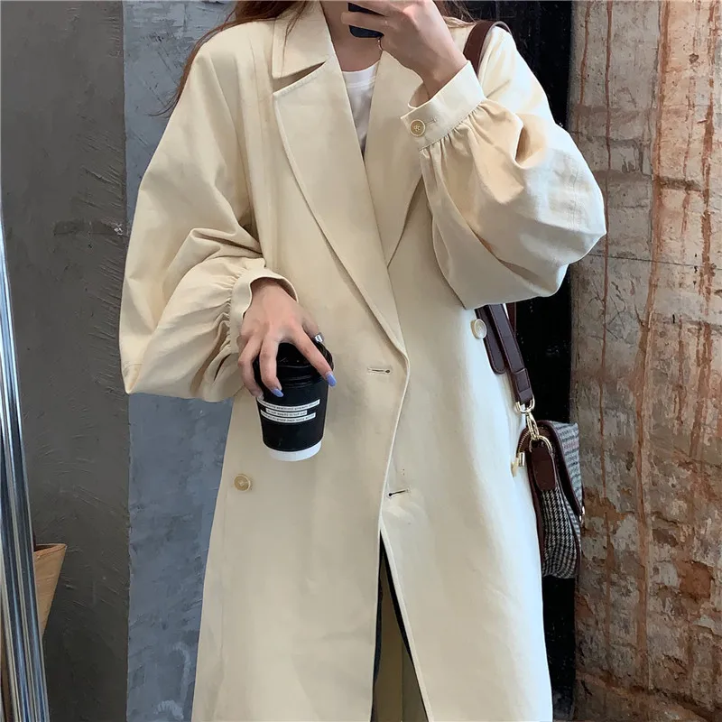 Alien Kitty 2021 New Autumn Ladies Trench Coat Puff Sleeve Long Solid Color Single-Breasted Fashion Gentle Casual Classic Jacket
Alien Kitty 2021 New Autumn Ladies Trench Coat Puff Sleeve Long Solid Color Single-Breasted Fashion Gentle Casual Classic Jacket