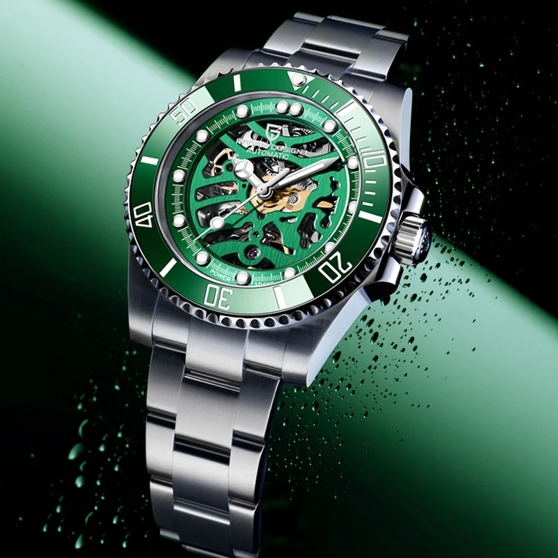 

PAGANI DESIGN Mens Watches Top Brand Luxury Automatic Watch Men Skeleton Mechanical Watch For Men Sapphire 100M Waterproof Clock