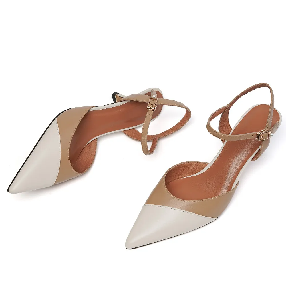 Women's genuine leather mix color patchwork thin high heel pointed toe pumps sexy ladies summer ankle strap slingbacl slim shoes 
Women's genuine leather mix color patchwork thin high heel pointed toe pumps sexy ladies summer ankle strap slingbacl slim shoes