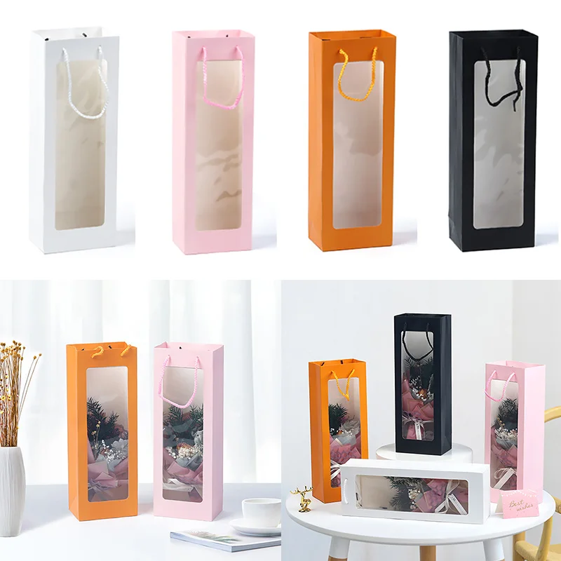 Portable Flower Packaging Bag with Transparent Window Rectangle Gift Packaging Paper Bag Wedding Party Gift Packaging Handbag
Portable Flower Packaging Bag with Transparent Window Rectangle Gift Packaging Paper Bag Wedding Party Gift Packaging Handbag