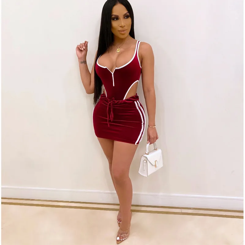 2020 New Sexy Hollow Bodysuits Skirts Two Piece Set Women Summer Clothes Jumpsuit Club Outfits Streetwear Romper Set
2020 New Sexy Hollow Bodysuits Skirts Two Piece Set Women Summer Clothes Jumpsuit Club Outfits Streetwear Romper Set