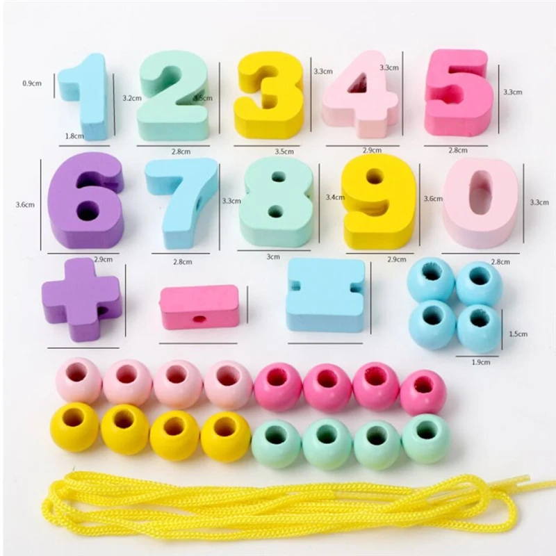 

Digital Bead Toys Enlightenment Early Education Thread Building Blocks Around Beads Wear Gifts For Children High Quality Safety