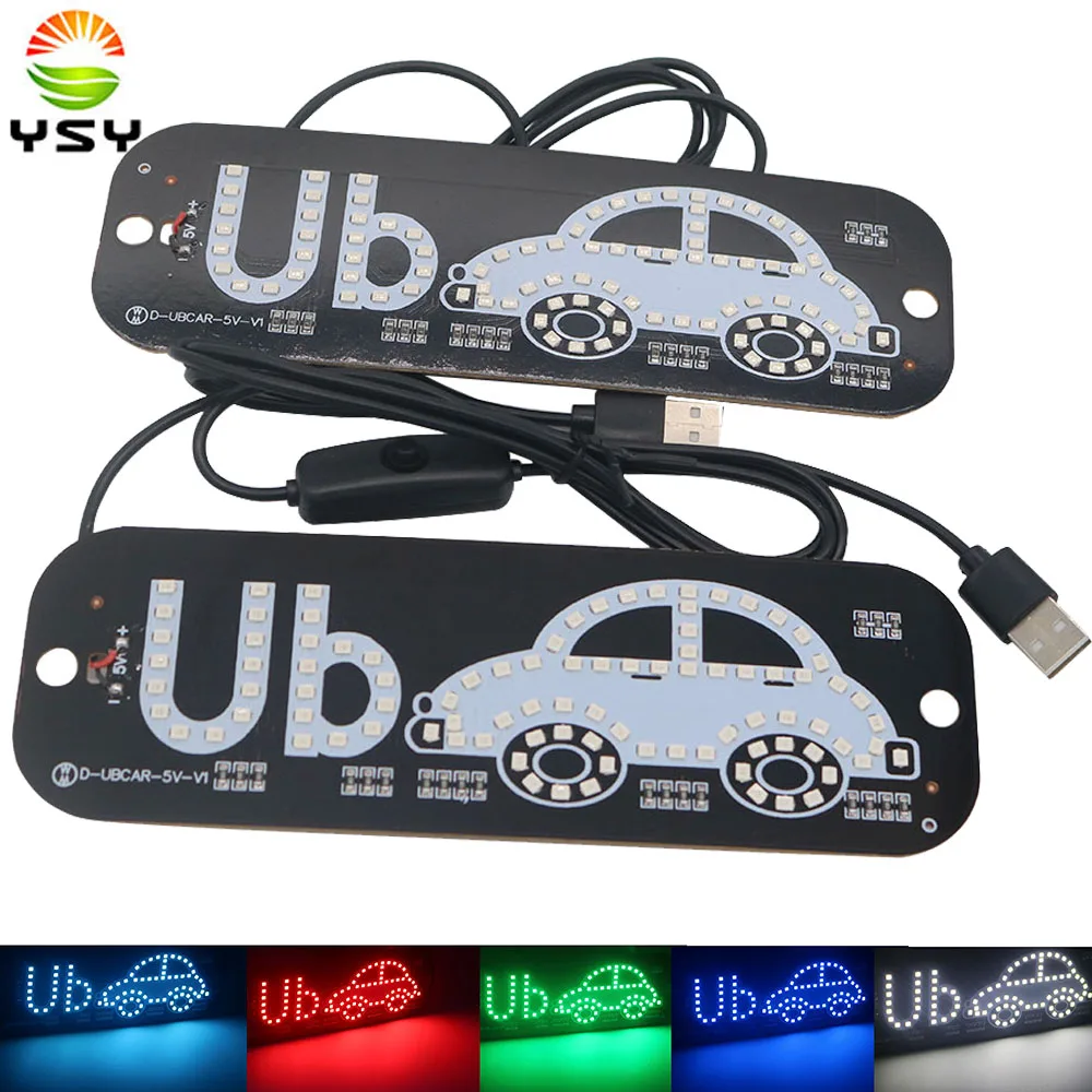 

1x UB LED Indicator Light Panel Sign Warning Roof Light Car Interior For Taxi Driver Light USB With Switch Suction Beacon Signal