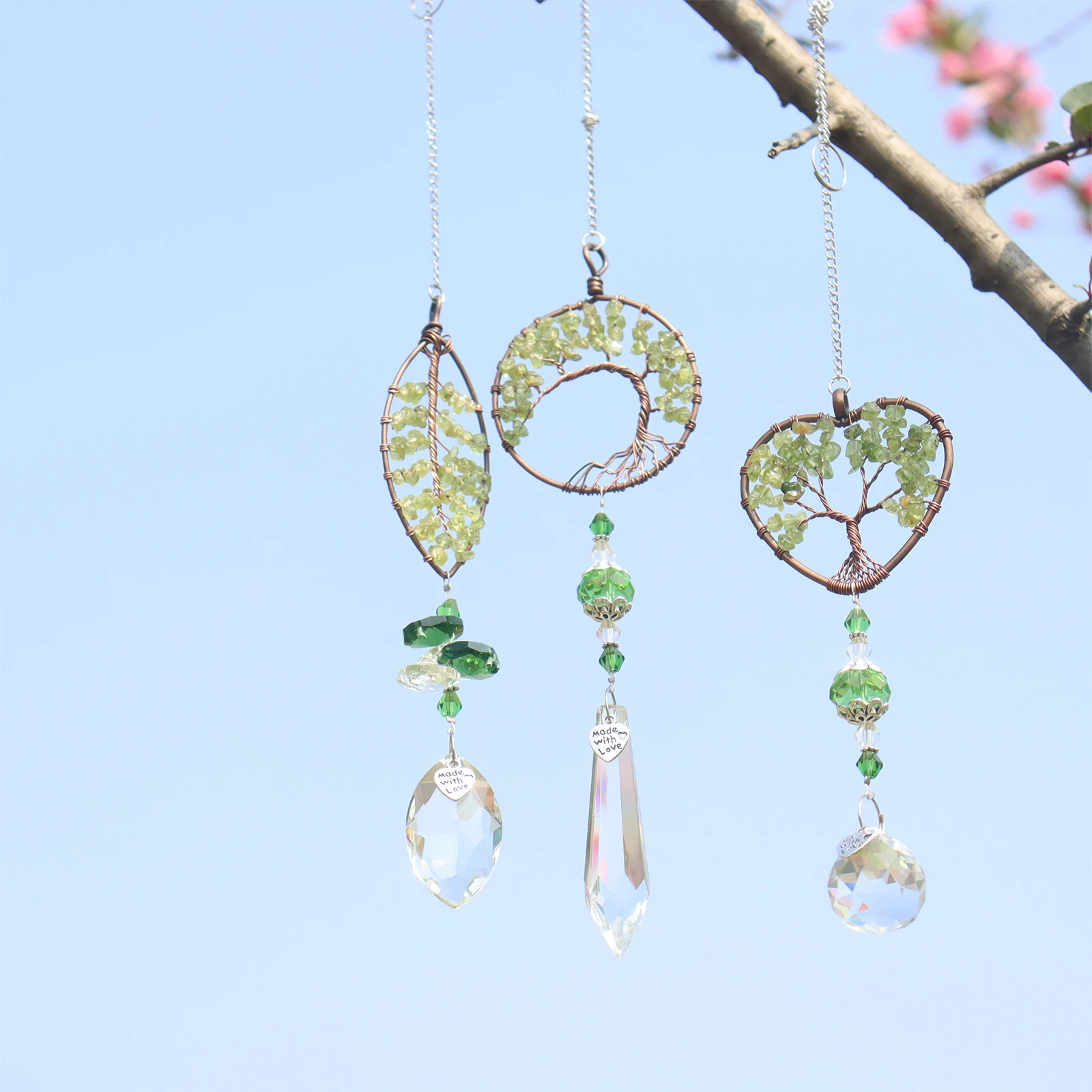 Crystal Windchimes Pendant Creative Love Leaf Tree Shaped Handmade Jewellery Garden Wind Chime Curtain Window Hanging Pendant
Crystal Windchimes Pendant Creative Love Leaf Tree Shaped Handmade Jewellery Garden Wind Chime Curtain Window Hanging Pendant