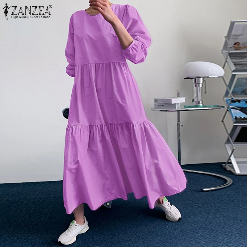 ZANZEA 2022 Autumn Sundress Elegant Women Long Sleeve Solid Maxi Dress Casual O Neck Loose Long Vestidos Oversized Robe Femme
ZANZEA 2022 Autumn Sundress Elegant Women Long Sleeve Solid Maxi Dress Casual O Neck Loose Long Vestidos Oversized Robe Femme